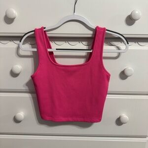 Wild Fable Hot Pink Ribbed Crop Top